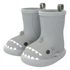 JAR 嚴選 可愛鯊魚兒童雨鞋 190mm 灰色, 1雙