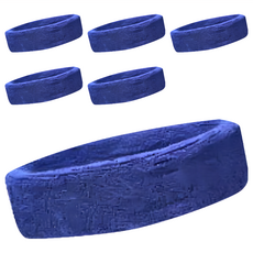 小麥購物 毛巾運動髮帶 D077 8g, 藏青色, 6條