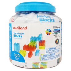 Miniland 透光積木100個入，適用年齡：3歲以上, 1罐