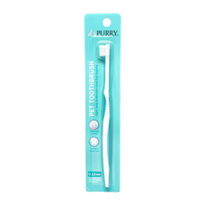purry 沛立潔 小型犬貓軟毛牙刷(藍), 柔軟刷毛呵護牙齦，深入清潔口腔死角，預防牙結石, 1入
