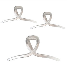 咪咪購物 小香風法式髮夾3個 時尚髮飾 髮夾套裝, 又字磨砂銀