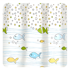 上手家居 PEVA 時尚防水防霉浴簾, 180 x 180cm, 小魚, 1個