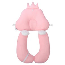 OhBabyLying 嬰兒枕 安撫定型枕 荳荳絨 + 網眼, 1個, 粉色