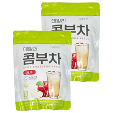 Danongwon 乳酸菌康普茶 蘋果 20條 Set 低卡新時代飲品 獨立小包裝 沖泡簡單, 5g, 2袋