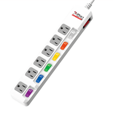 iPlus 保護傘 6孔延長線 7開關6座 3孔 512 x 292 x 26mm, 4.5m, SH1012, 1個