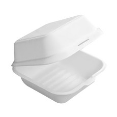 植纖連體漢堡盒 6吋 L145xW145xH75mm 50入/條 耐熱5~95度 防油防水無淋膜 可冷凍微波, 白色 33號, 1袋