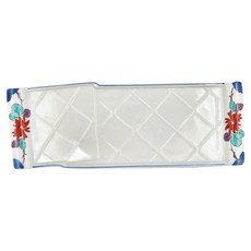 有田燒壽菊細長皿 日本製 26 x 9.5 x 1.8cm XL10072-41 1個, 白色