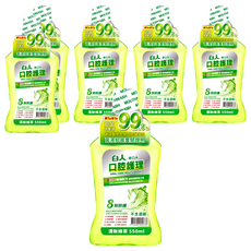 T.KI 白人口腔護理漱口水 清新綠茶 550ml, 2瓶入，99.9%抑菌效果, 6瓶