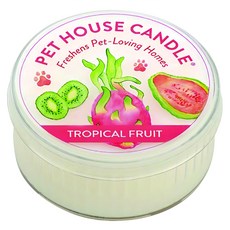 PET HOUSE 室內除臭寵物香氛蠟燭 - 熱帶水果, 100%全天然黃豆蠟, 43g, 1罐