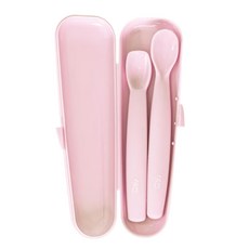 tgm 白金矽膠餵食湯匙2件組, 珊瑚粉, 1組