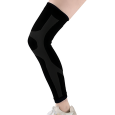 LEADER X進化版X型運動壓縮護膝腿套，快速吸排 高效透氣 台灣製, M, 黑色, 1個