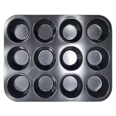 TRIARROW 三箭牌 十二連杯圓形蛋糕模 杯口直徑 7.7cm, 375 x 285 x 30mm, 1個