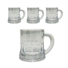 Hae Room 迷你手柄燒酒杯 60毫升 4入, 玻璃材質, 可重複性使用, 透明色, 1組