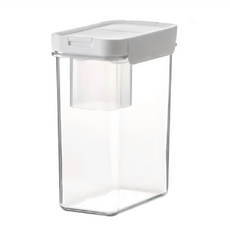 懶角落 帶出料口雜糧密封罐 PP+PET 材質, 白色, 中, 1個