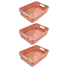 Polywise 翰庭 多點收納籃 5L, 粉色, 3個