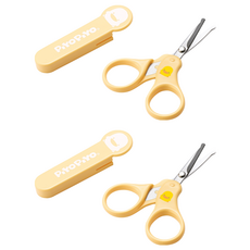 PiYOPiYO 小鴨 嬰幼兒指甲剪刀 安全圓弧刀刃設計, 黃色, 2個