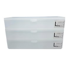 HIMARAYA 掀蓋霧面長方收納盒3入 L型 1組 防塵防潮, 透明色