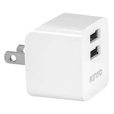 Kinyo 5V 2.4A雙USB充電器 CUH-220 39 x 34 x 30mm, 白色, 1個