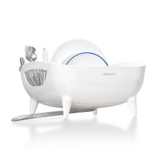 NIneware 餐具瀝水架, Volume Series Compact, 白色, 1層, 1個