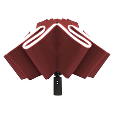 12骨自動反向傘, 單手一鍵開合, 酒紅色