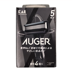 KAI 貝印 AUGER 替換刀片5刃 GA0089 B-4AG 5.1 x 2.5 x 2.4cm 40g, 4個裝, 1組