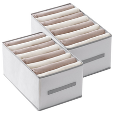 QLZHS 衣物分格收納盒12格 43 × 25 × 17cm 灰色, 2個