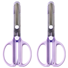 KUTSUWA STAD 兒童安全剪刀 附蓋 防膠刀片, 紫色, 2支