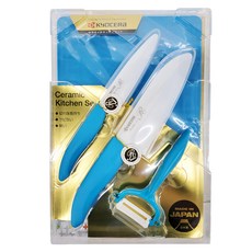 KyOCERa 京瓷 日本製 抗菌陶瓷刀4件組, 1組, 水果刀 削皮器 砧板, 刀刃14+11cm