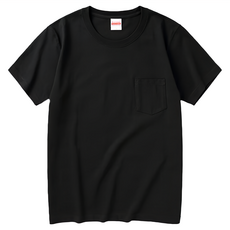 United Athle 厚磅口袋短T，100%純棉，美式風格，耐洗耐穿, XL, 黑色