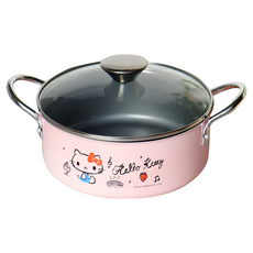 Sanrio 三麗鷗 Hello Kitty 凱蒂貓 雙耳鍋 電磁爐適用 台灣製造, 20cm, 1個