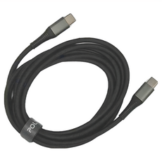 POLYWELL 寶利威爾 USB Type-C 100W 公對公快充線 充電線 編織線 可充筆電 安卓 平板 PW15-W45-A343, 2m, 槍色, 1條