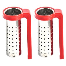 WE CHAMP 茶濾網不鏽鋼掛式 WTB-409 紅色, 2個