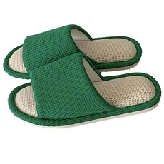 沐慕家居 華夫格透氣室內拖鞋-青綠 38-39