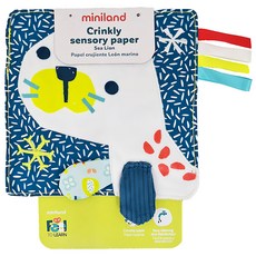 Miniland 觸聽視感官方巾 小海獅 適用年齡0歲以上 100%聚酯纖維, 1條