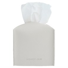 HONEY JAM 方形迷你皮革面紙套, 12.5 x 12.5 x 12cm, 奶油象牙白