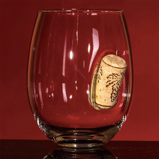 STUCK IN GLASS 軟木塞造型紅酒杯 透明玻璃杯 杯底直徑40mm 杯口直徑68mm 高度110mm, 460ml, 1個