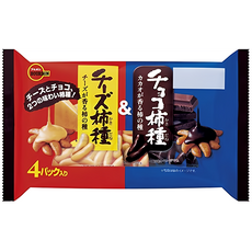 BOURBON 北日本 起司柿種&巧克力柿種, 76g, 1袋