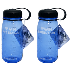 TYH FREELY LIVING 隨手圓形暢快瓶 500ml 耐熱溫度0-100°C, 2個, 藍色