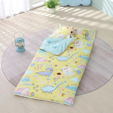 鴻宇寢飾 兒童防蹣抗菌可機洗兩用睡袋 美國棉, 150 x 135cm, 迪迪龍黃