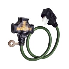 PowerWork 動力工廠 1對3座耐熱動力軟線, 0.6m, 軍綠色, 1條