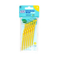 TePe 緹碧 L型長柄牙間刷 刷毛柔軟不刺激牙齦 有效去除牙縫牙菌斑 方便清潔後牙, 0.7mm, 6支, 1盒