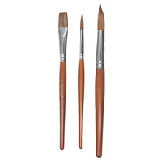 Macro Wave 馬可威 UP速寫水彩筆套裝 3支組, 圓筆#8(直徑 4.4 x 19mm) + 圓筆#16(直徑 9 x 310mm) + 平筆#12(19 x 6mm), 1組