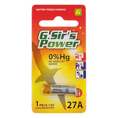 G.Sir's 鹼性電池, 27A, 12V, 無汞, 10顆, 1盒