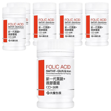 大醫生技 新一代葉酸 + 微膠囊鐵，活性葉酸，600μg，義大利專利技術，孕前孕後營養需求, 30顆, 6罐