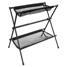 Outdoor Base 雙X輕量置物架 鋁合金/網布材質 70*55*75cm, 黑色, 2層, 1個