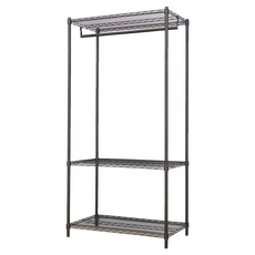 dayneeds 日需百備 荷重型 烤漆三層單桿衣櫥 1個, 黑色