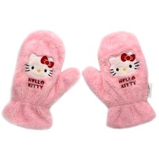 Hello Kitty 凱蒂貓 保暖手套 非露指款 冬季保暖必備, 粉色, 14 x 12cm