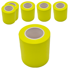 N次貼 可再貼紙捲便條 紙盒 50mmx10M 1捲/盒, 螢光黃, 6組
