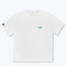 KZM 字母短袖上衣, 白色, L