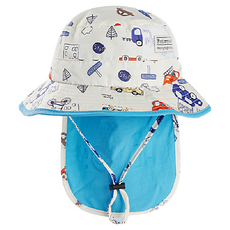 JAR 嚴選 兒童防曬遮陽漁夫帽, 防水, 交通車, 均碼